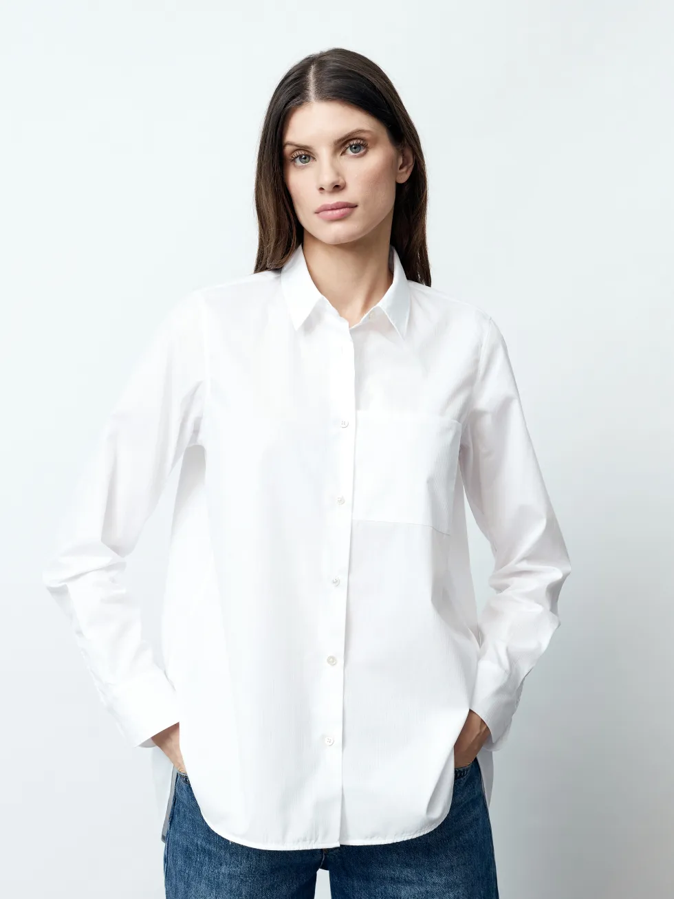 MALEA - Langarm Damenbluse, gewebt